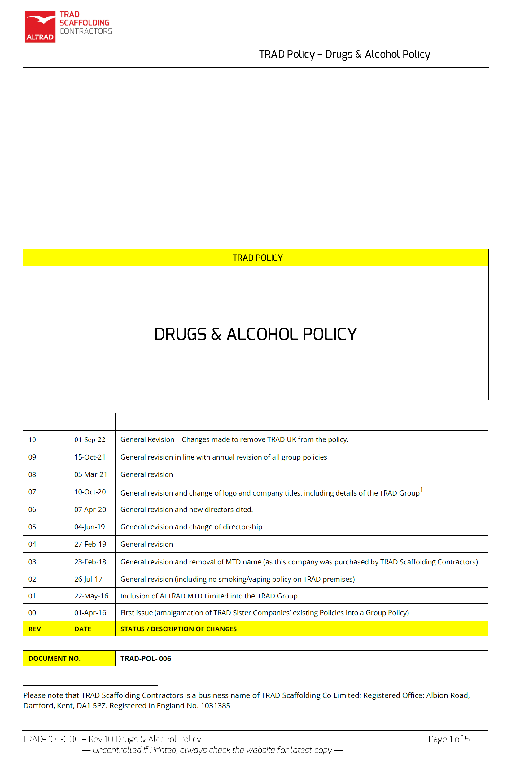 GRUGS AND ALCOHOL POLICY